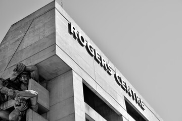 Obraz premium black and white view of Roger Centre stadium and art installation by Michael Snow called 