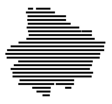 Symbol Map of the city Oberkochen (Baden-W&uuml;rttemberg, Germany) showing the area of the city with just a few black horizontal lines