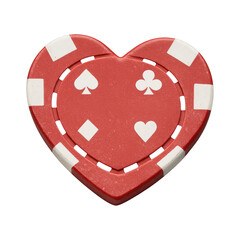 Obraz premium PNG Heart-shaped poker chip icon.