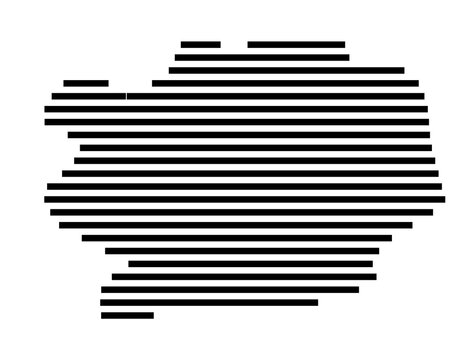 Symbol Map of the city Reichenbach an der Fils (Baden-W&uuml;rttemberg, Germany) showing the area of the city with just a few black horizontal lines