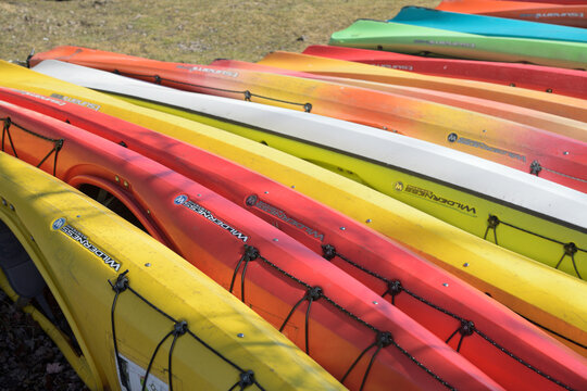 rotomolded polyethylene Wilderness Systems kayak brand (Confluence Outdoor) at Harbourfront Canoe & Kayak Centre (283 Queens Quay West), Toronto