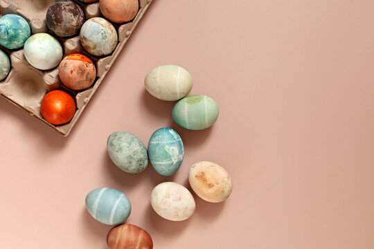 Easter eggs dyed using a natural method