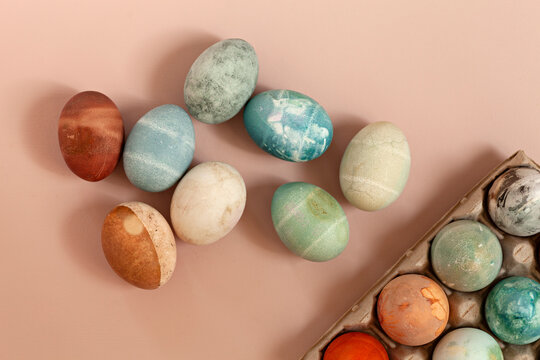 Easter eggs dyed using a natural method