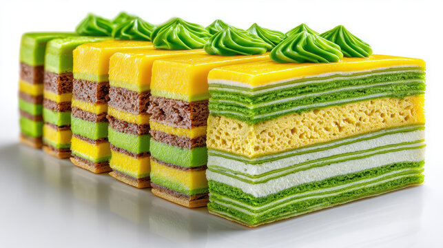 malaysian kuih seri muka pandan custard dessert