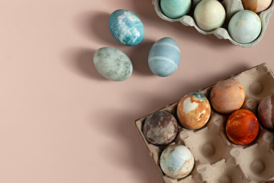 Easter eggs dyed using a natural method