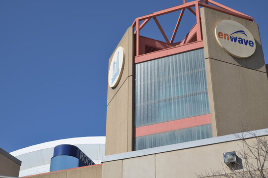 exterior of Enwave Deep Lake Cooling Pump Station on Rees St and Lake Shore Blvd W, Toronto