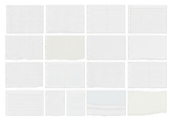 Fototapeta premium A collection of various types of paper sheets neatly arranged in a grid pattern isolated on transparent background