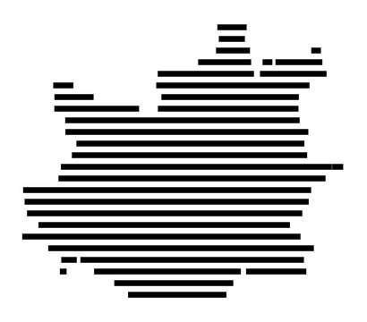 Symbol Map of the city Berching (Bayern, Germany) showing the area of the city with just a few black horizontal lines