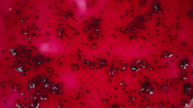 Glossy crimson fruit spread. Shiny red currant jelly with seeds and gentle blurring effect. Homemade style red currant jelly captured with silky shine and subtle depth of field