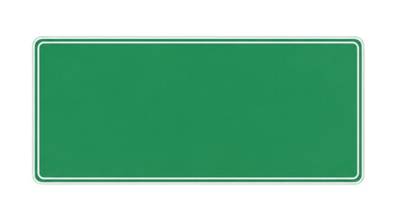 Blank green road sign PNG isolated on transparent background, empty traffic signage for direction and information © Luca