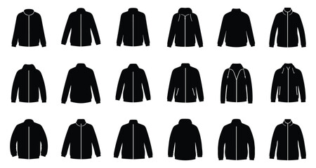 Jacket silhouette set for technical drawing and fashion apparel designJacket silhouette set for technical drawing and fashion apparel design © RAKIB