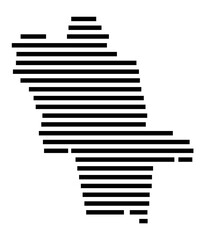 Fototapeta premium Symbol Map of the city Grasbrunn (Bayern, Germany) showing the area of the city with just a few black horizontal lines