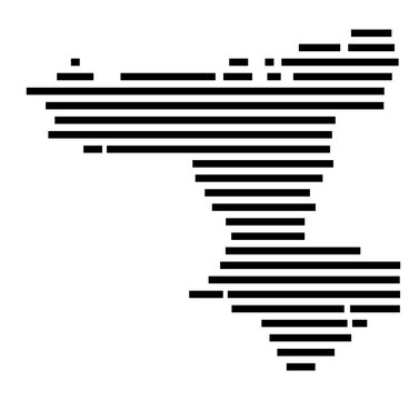 Symbol Map of the city Kipfenberg (Bayern, Germany) showing the area of the city with just a few black horizontal lines