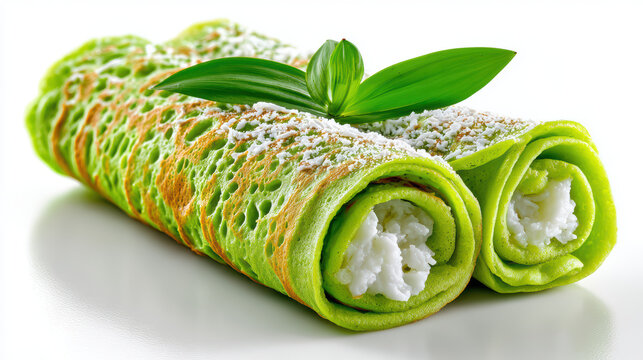 transparent malaysian kuih dadar pandan crepe dessert