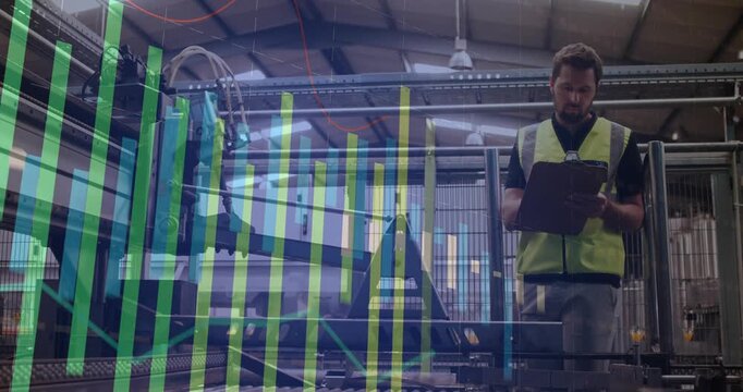Factory tech tapping pad and watching robot arm causing data overlay growth while analyzing yield