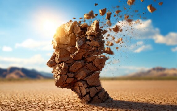 Human Head Illustration Depicting Mental Burnout Concept