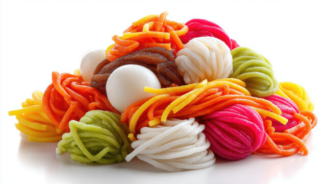 transparent putu mayang rice flour noodles with colorful toppings