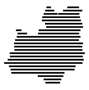 Symbol Map of the city Rohrbach (Bayern, Germany) showing the area of the city with just a few black horizontal lines