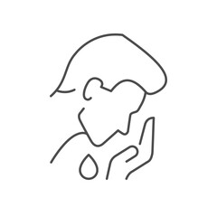 Face washing line outline icon