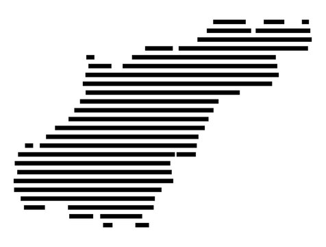 Symbol Map of the city Bad Liebenwerda (Brandenburg, Germany) showing the area of the city with just a few black horizontal lines