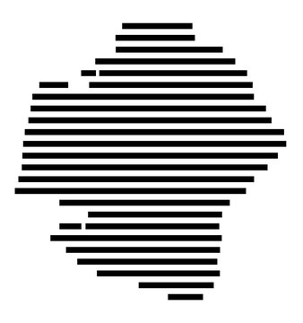 Symbol Map of the city Pasewalk (Mecklenburg-Vorpommern, Germany) showing the area of the city with just a few black horizontal lines