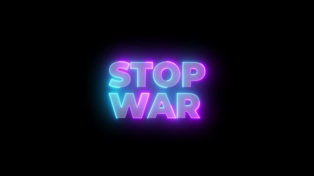 Neon Stop war neon text