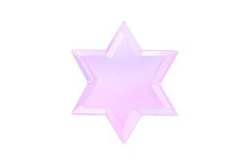 Obraz premium Pink Glass Star of David or Hexagram Symbol