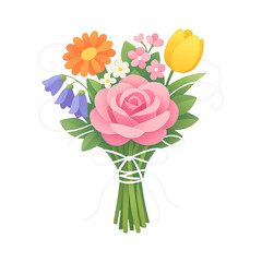 Fototapeta premium PNG Colorful floral bouquet illustration.