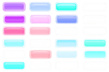 Collection of Colorful Glass Web Buttons in Various Hues