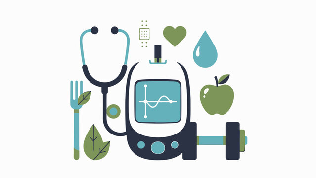 Diabetes Awareness and Healthcare Symbols illustration