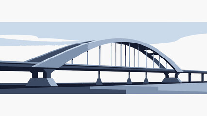 Obraz premium Abstract Bridge in Blue and Gray illustration