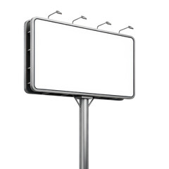 Fototapeta premium Empty billboard standing on a metal pole under clear sky