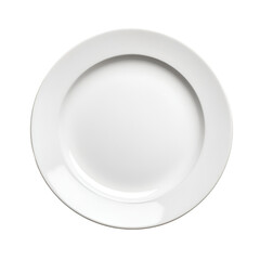 White plate isolated on white background for dinner or serving simple and elegant table setting