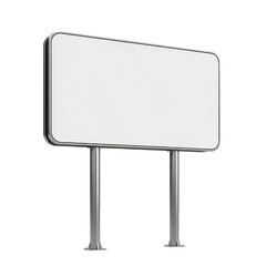 Fototapeta premium A blank rectangular sign mounted on two supporting poles
