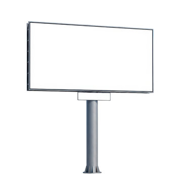 Large rectangular billboard mounted on a tall pole
