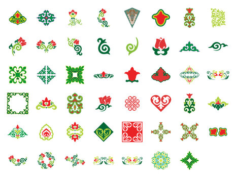 National ornament. A stylized flower. Tatar pattern. Vector illustration.