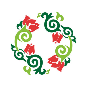 National ornament. A stylized flower. Tatar pattern. Vector illustration.