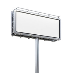 Obraz premium Empty billboard mounted on a tall metal pole