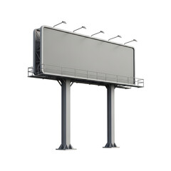 Obraz premium Large billboard mounted on two supporting poles in an outdoor setting