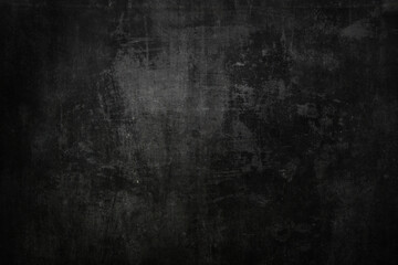 Fototapeta premium A dark aged concrete wall background with a dirty grunge texture on an empty rough surface featuring an old black vintage pattern for wallpaper design