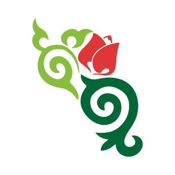 National ornament. A stylized flower. Tatar pattern. Vector illustration.