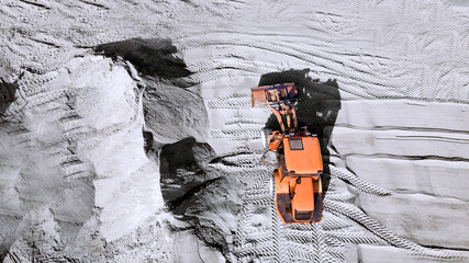 tractor loader in the quarry top view © Polivan
