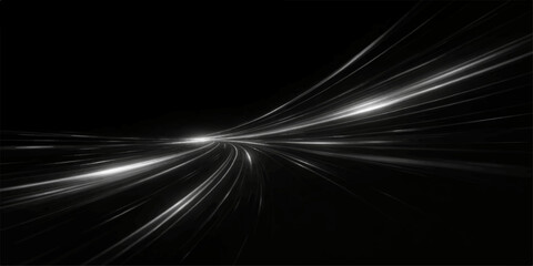 An abstract black and white background featuring fast motion blur lines and light trails creating a dynamic tunnel design of energy and speed for a modern wallpaper © MdShakibAhamed