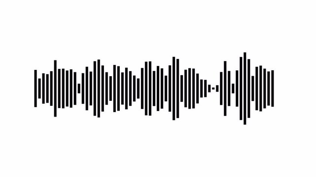waveform audio spectrum with transparent background, sound waveform spectrum animation, sound wave visualization, waveform loop, sound equealizer in 4k.