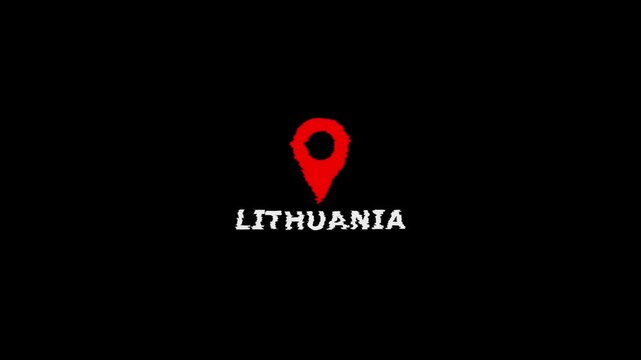 Lithuania Map Marker Location Pin Baltic Country Europe