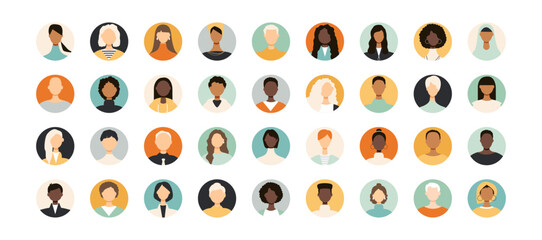 Fototapeta na wymiar Icons of different people. Modern design.