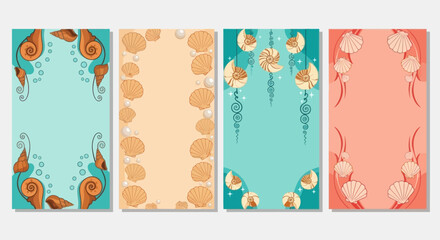 Oceanic Shell Borders Collection: Nautical Design Elements for Summer & Beach Themes © AR99