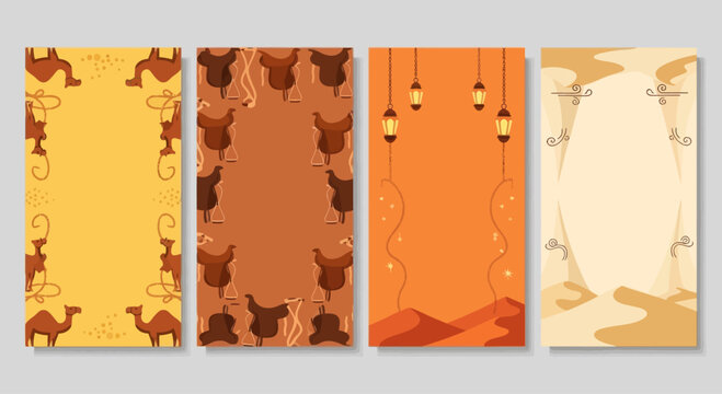 Desert Story Templates: Camels, Saddles, Lanterns, Dunes