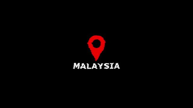 Malaysia Location Map Marker Red Pin Kuala Lumpur Southeast Asia