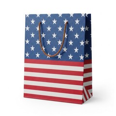 Fototapeta premium Patriotic american gift bag with star design